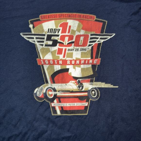 2016 Indianapolis Indy 500 Men's Black t-shirt Size 2XL Plain Back - Picture 2 of 6
